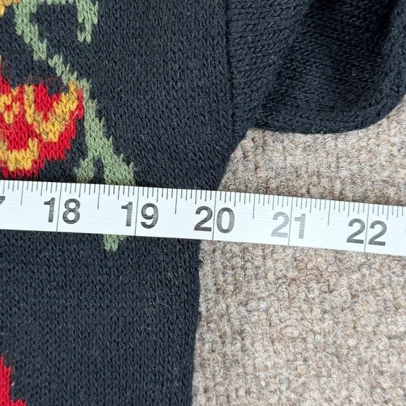 Vintage 90s Black Cardigan Sweater Women’s S Colorful Paisley Pattern Grannycore - Picture 11 of 11